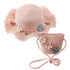 Girls Straw Hat and Shoulder Bag Set for Summer Beach Travel Outdoor Play, Pink
