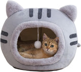 Fluffy Dog Bed Cat Bed Winter Pet House Anti-Slip, Large, Gray