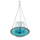 Solar Powered Bird Bath Fountain for Garden and Outdoors, Automatic Solar Waterer, Gray