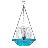 Solar Powered Bird Bath Fountain for Garden and Outdoors, Automatic Solar Water Feature, Decorative Bird Waterer, Blue
