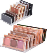2-Pack Acrylic Makeup Organizer with 7 Compartments for Eyeshadow, 17×12.5×4cm, Perfect for Vanity and Dressing Tables