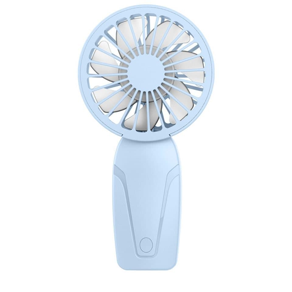 Portable Mini Hand Fan USB Rechargeable with 3 Speeds, Quiet Handheld Fan, Blue