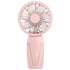 Portable Mini Hand Fan USB Rechargeable with 3 Speeds, Quiet Handheld Fan, Pink