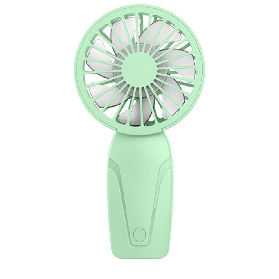 Portable Mini Hand Fan USB Rechargeable with 3 Speeds, Quiet Handheld Fan, Green