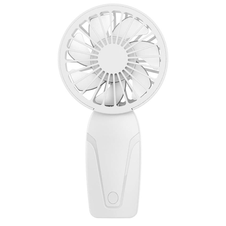 Portable Mini Hand Fan USB Rechargeable with 3 Speeds, Quiet Handheld Fan, White
