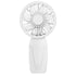 Portable Mini Hand Fan USB Rechargeable with 3 Speeds, Quiet Handheld Fan, White