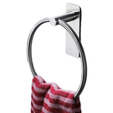 Stainless Steel Towel Rack Drill-Free Assembly Durable Modern Bathroom Organizer, Silver