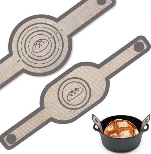2-Pack Nonstick Silicone Baking Mat with Long Handles, Gray