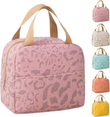 Portable Insulated Lunch Bag Reusable Cooler for Food Office Gym Beach Travel, Pink