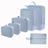 6-Piece Waterproof Travel Storage Bags Organizer, Blue, Compatible with Suitcase