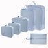 6-Piece Waterproof Travel Storage Bags Organizer, Blue, Compatible with Suitcase
