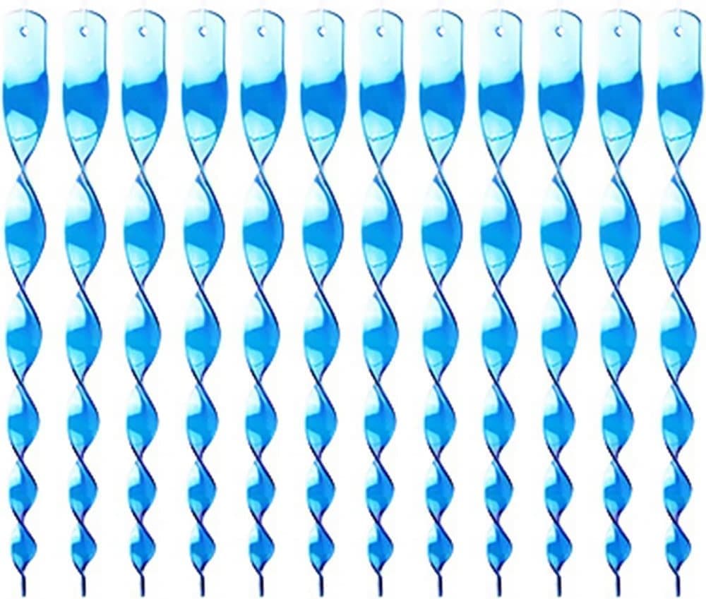 30-Pack Blue Bird Repellent Spiral Reflective Scarecrow, UV Resistant for Garden and Terrace, 30 cm
