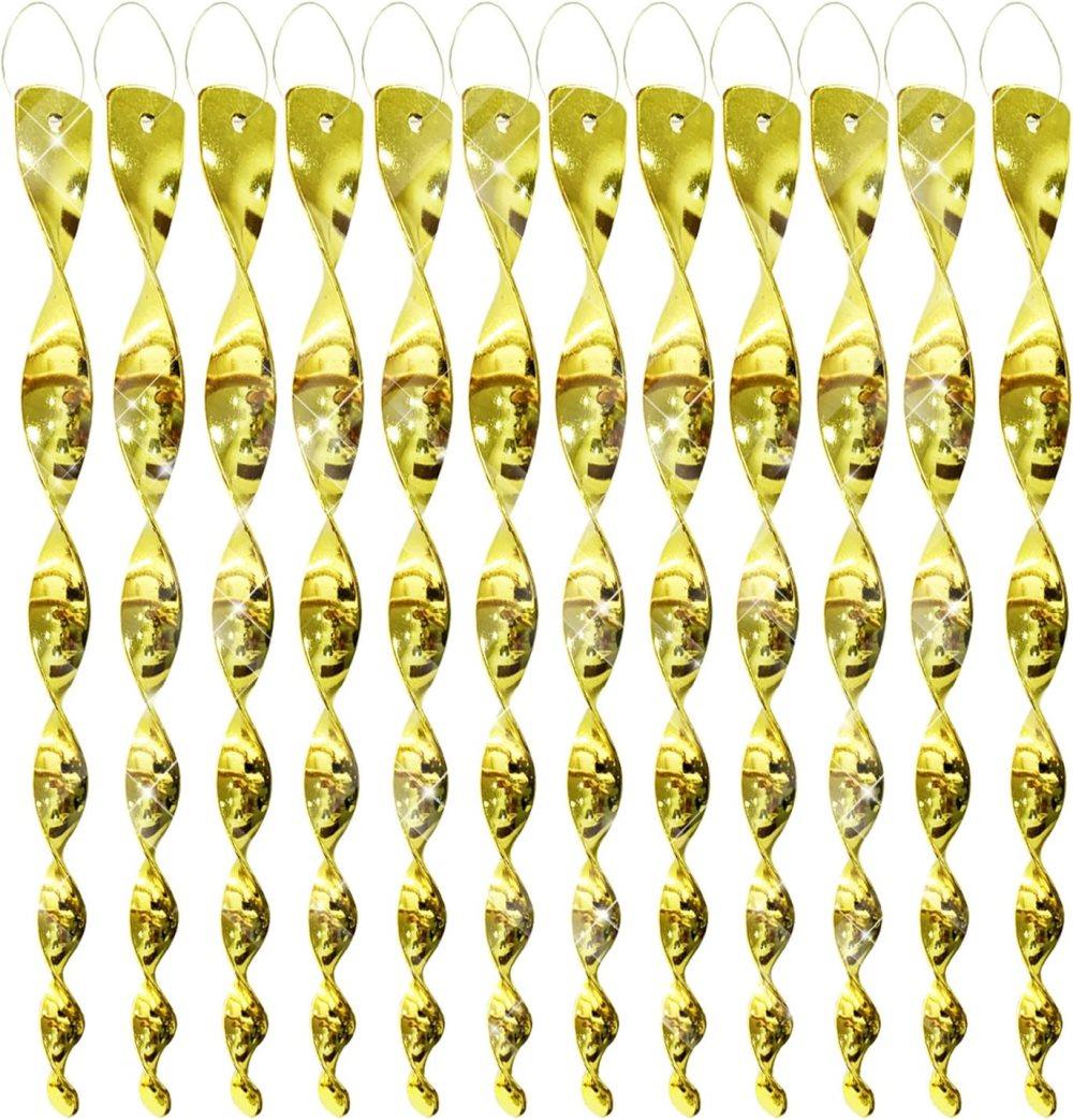 30-Pack Bird Repellent Spiral Scarecrow, 30 cm, UV Resistant for Garden and Terrace in Gold