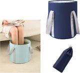 Portable Foldable Foot Bath Tub for Home Travel and Camping Spa Care, Dark Blue, 12.6 x 9.8 x 5.5 inches