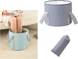 Foldable Foot Bath Tub 30x20cm, Gray, Portable for Home Travel Camping Outdoor Use, Spa and Care
