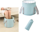 Foldable Foot Bath Tub Blue, Portable for Home Travel Camping Spa Care, 30x20cm