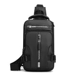 Men's Water Resistant Shoulder Bag with USB Charging Port, Cross Body Bag for Men and Women, Black
