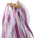 30 Pack Purple Satin & Lace Ribbon Wands with Bells for Wedding & Party Decor, 30cm