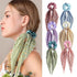 Colorful Satin Hair Ties with Bow 6-Pack, Scrunchies Hair Bands for Women, Compatible with Weddings Parties Work School Yoga