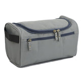 Waterproof makeup bag with 3 compartments and handle, hanging toiletry bag for men and women, Gray