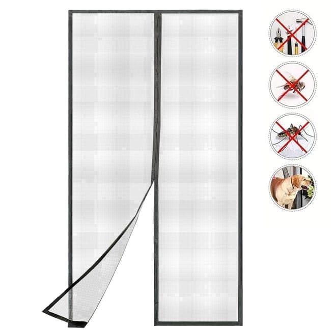Magnetic insect screen door 80x210cm, automatic closing, durable scratch-resistant, breathable quiet, for insect mosquito protection