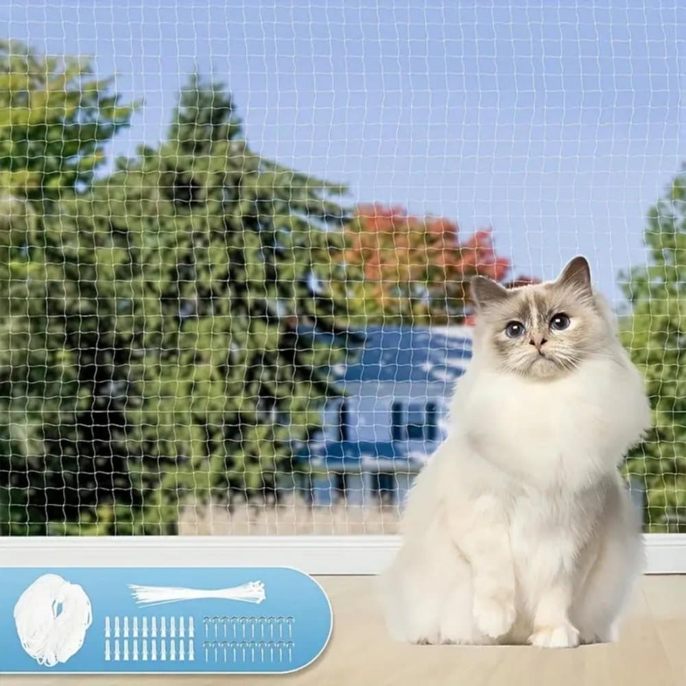 1 Pack Cat Protection Net for Balconies and Windows, Compatible with Cats, 8M x 3M
