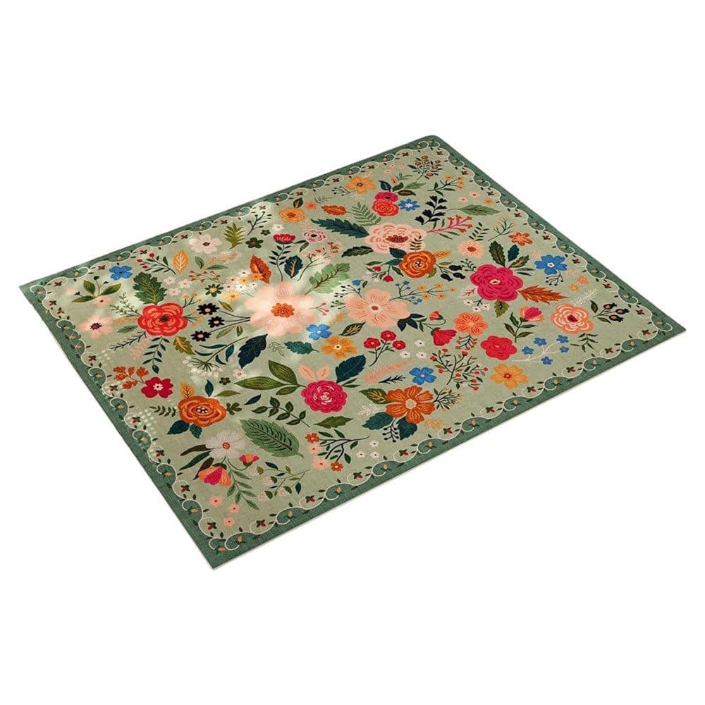 Non-slip Bohemian Floral Doormat Absorbent Dirt-Resistant Machine Washable for Bathroom Hallway and Kitchen, 60x90cm, Green