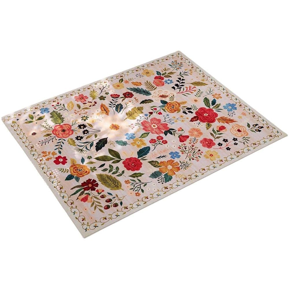 Bohemian Floral Doormat Non-slip Absorbent Dirt-Resistant Machine Washable for Bathroom Hallway and Kitchen, 60x90cm, Beige