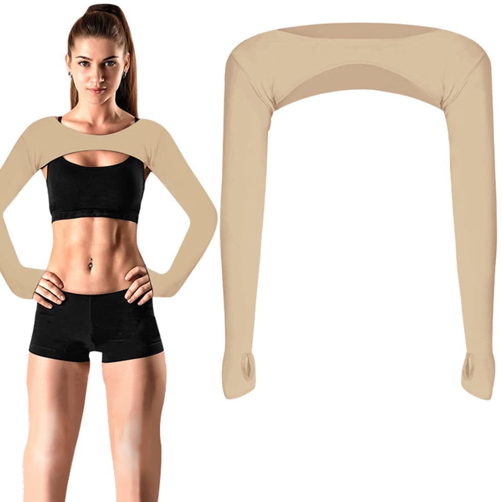 Breathable Quick-Dry Arm Warmers with Shoulder Protection and Thumb Holes, Wood
