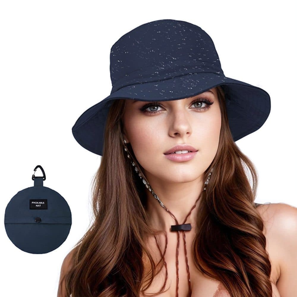 Foldable Waterproof Fisherman Hat Unisex Quick-Drying Sun Protection Outdoor Summer Hat, Dark Blue