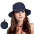 Foldable Waterproof Fisherman Hat Unisex Quick-Drying Sun Protection Outdoor Summer Hat, Dark Blue