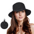 Foldable Waterproof Fisherman Hat Unisex Quick-Drying Sun Protection for Summer Outdoor, Black