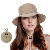 Foldable Waterproof Fisherman Hat Unisex Quick-Drying Sun Hat for Summer Outdoor, Light Brown