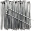 100 pcs U-shaped garden anchor pegs, 150mm, silver
