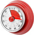 60 Minute Mechanical Kitchen Timer with Magnet in Stainless Steel, 3.6 x 7.3cm, Red