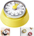 60 Minute Mechanical Kitchen Timer with Magnet, Stainless Steel Yellow, 3.6 x 7.3cm