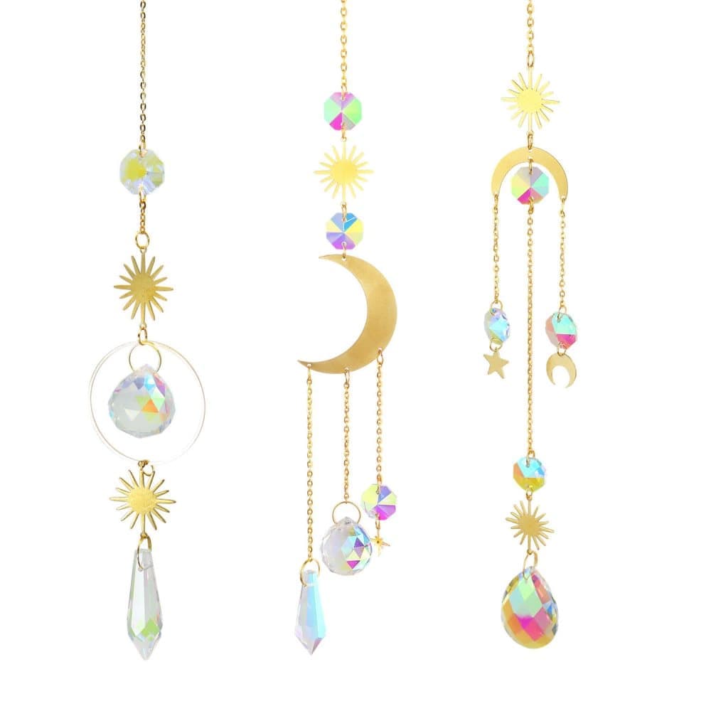 6 inches rainbow refractive prism suncatcher, crystal sun reflecting decoration, , SZ4