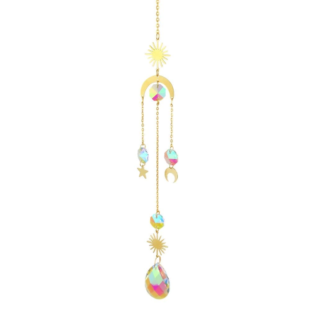 6 inches rainbow refractive prism suncatcher, with crystal decoration, , 6 inches