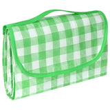 Waterproof Picnic Mat Foldable with Carrying Handle for Camping Beach Park Outdoor Activities, 200x200cm, Green