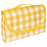 Waterproof Picnic Mat Foldable with Carrying Handle for Camping Beach Park and Outdoor Activities, 100x150cm, Yellow