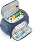 3-Layer School Pencil Case, Dark Blue Multifunctional Pencil Bag with Spacious Design for Pens and Pencils