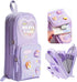 3 Compartments Multifunctional Pencil Case Large Capacity, Purple