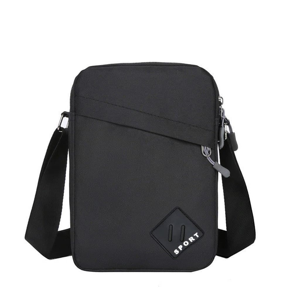 Multifunctional Waterproof Shoulder Bag, 2 Compartments, Black, 16x23x9cm