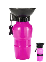 Dog Water Bottle with Bowl, Portable Pet Water Dispenser, Compatible with All Breeds, Pink