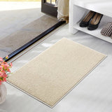 Non-slip jute-like doormat for indoor outdoor home use, dust-resistant quick-absorbing welcome mat, 60x40cm, beige