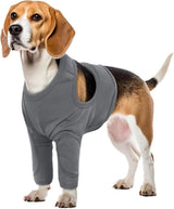 2XL Dog Elbow Protector, Light Gray Breathable Elastic Post-Surgery Foreleg Protection to Prevent Licking and Biting, for Medium to Large Dogs