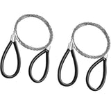 2 pcs Stainless Steel Wire Saw for Camping Hiking Emergencies, Cuts PVC Wood Plastic, Lightweight Durable, Black