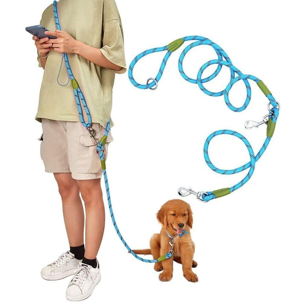 Reflective Hands-Free Dog Leash with Shoulder Strap for Jogging, Compatible with Small and Medium Dogs, Blue, 1 Pack