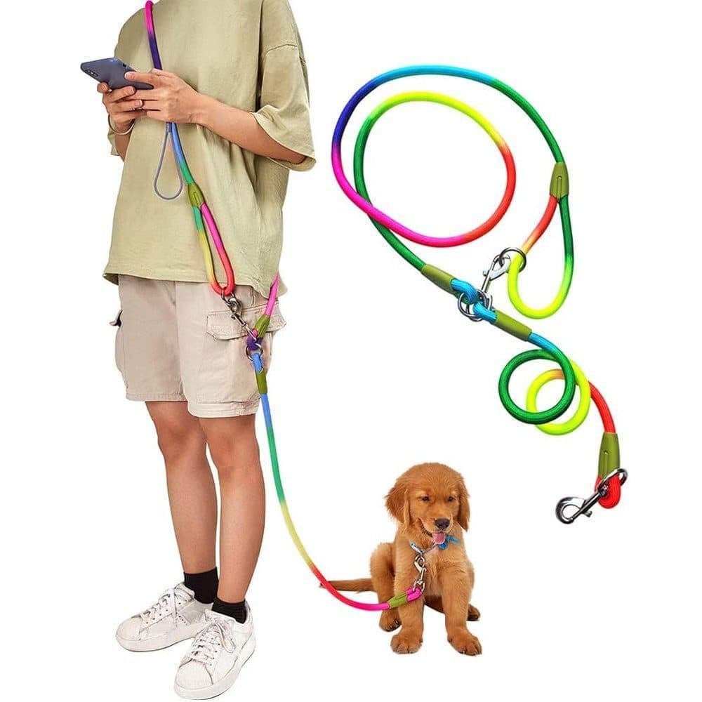 Reflective Hands-Free Dog Leash with Shoulder Strap for Jogging, Compatible with Small and Medium Dogs, Green, 1 Pack
