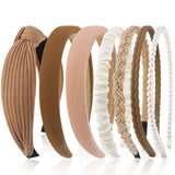 7-Pack Women's Hair Accessories, Elegant Pearl Headbands & Scrunchies